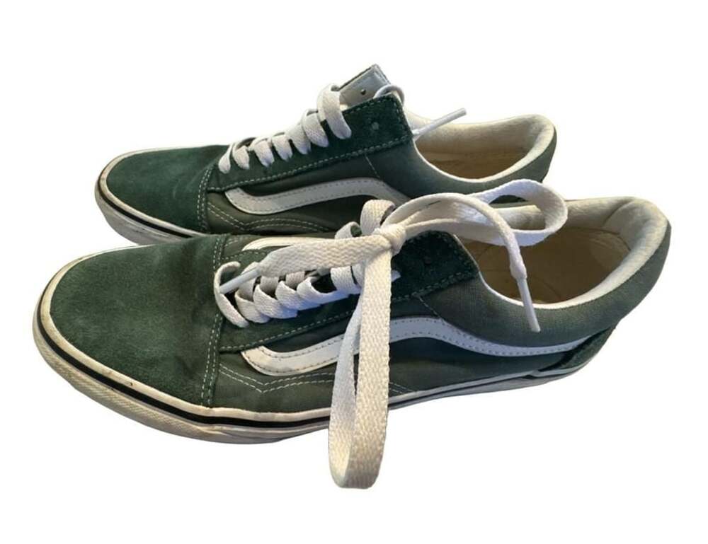Vans Old Skool Clover Green Suede Shoes Size 8.0